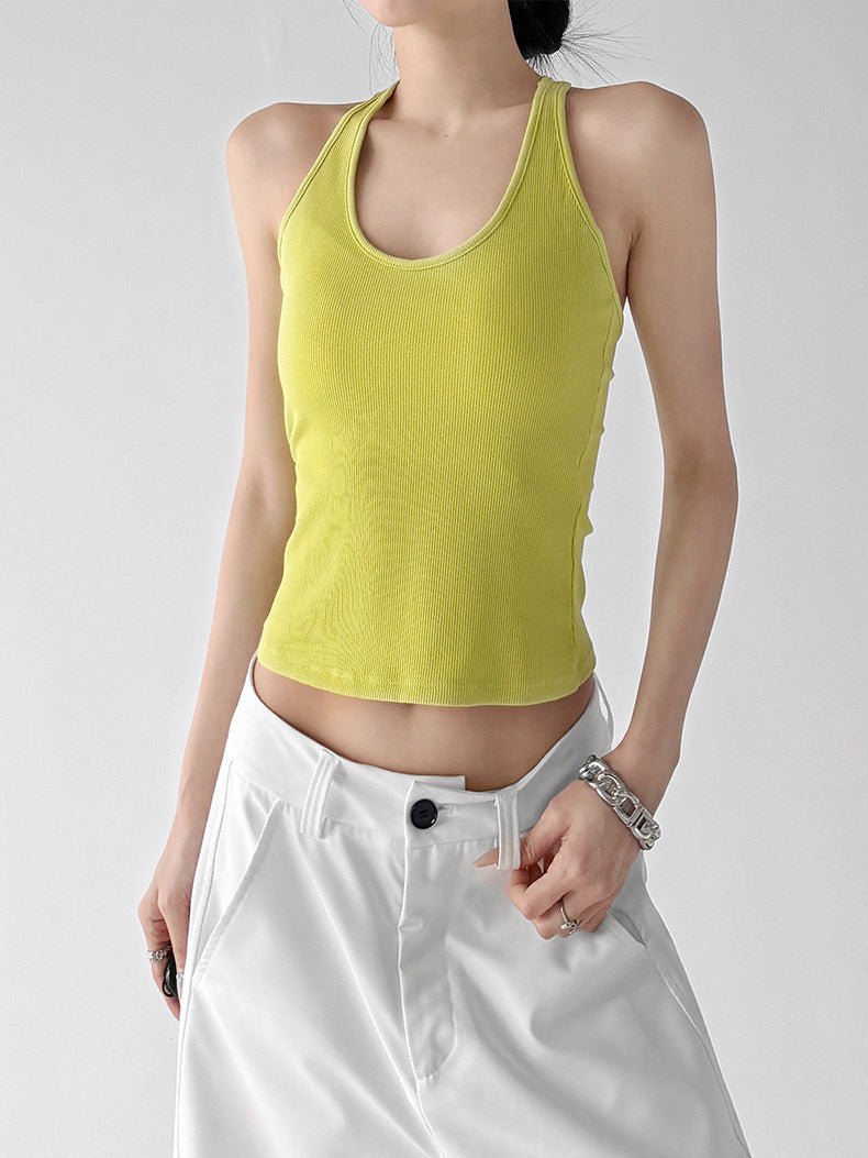 Padded Y-Back Cropped Tank Top - CT5561 - COPPING THREADS - CT ORIGINALS