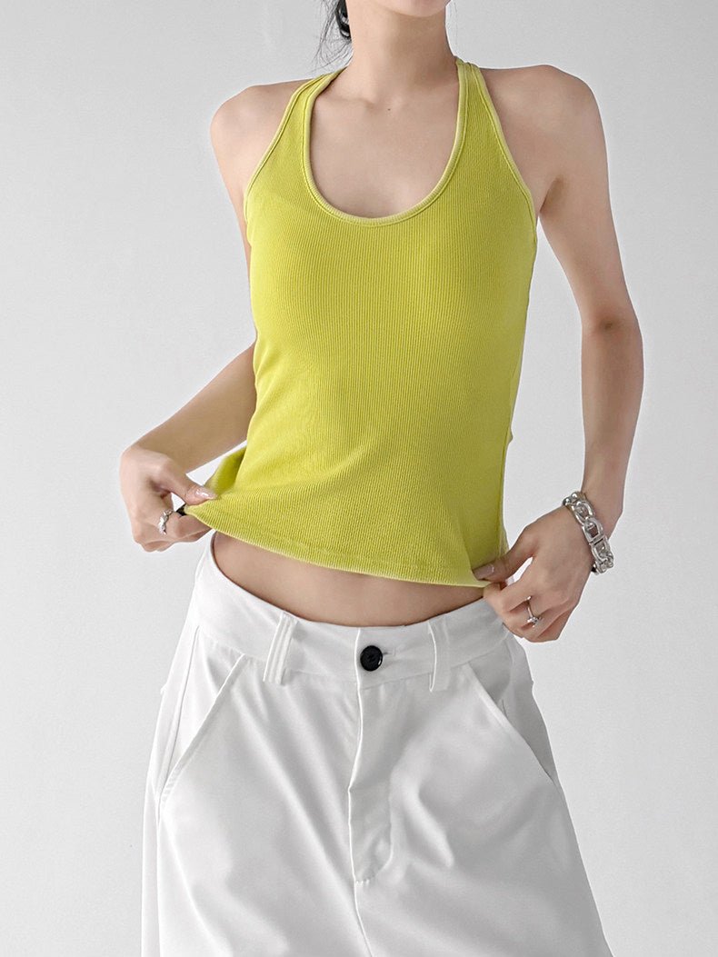 Padded Y-Back Cropped Tank Top - CT5561 - COPPING THREADS - CT ORIGINALS