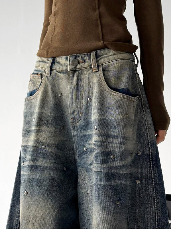 Panel-Seam Washed Wide-Leg Jeans - COPPING THREADS - CT ORIGINALS