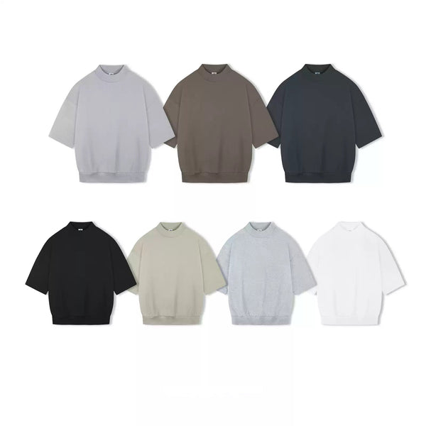Paneled Boxy Mock-Neck Tee - COPPING THREADS - IDLT