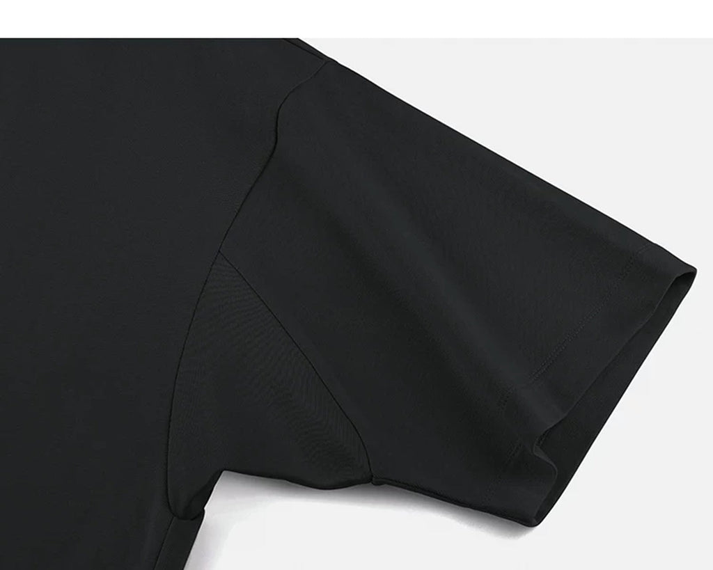 Paneled Boxy Mock-Neck Tee - COPPING THREADS - IDLT