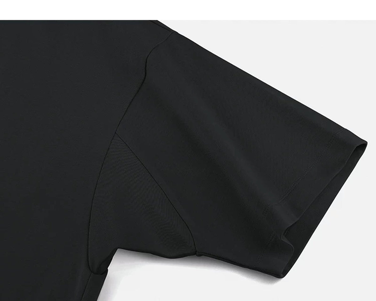 Paneled Boxy Mock-Neck Tee - COPPING THREADS - IDLT