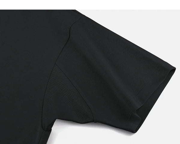 Paneled Boxy Mock-Neck Tee - COPPING THREADS - IDLT