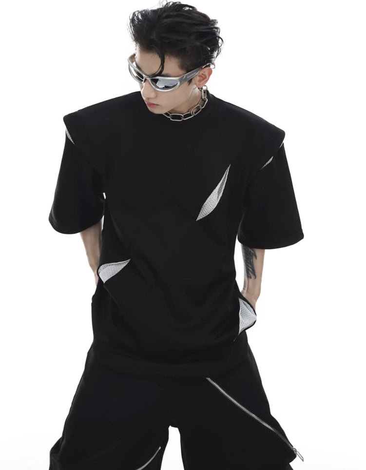 Panelled Padded-Shoulder T-Shirt - COPPING THREADS - Argue Culture