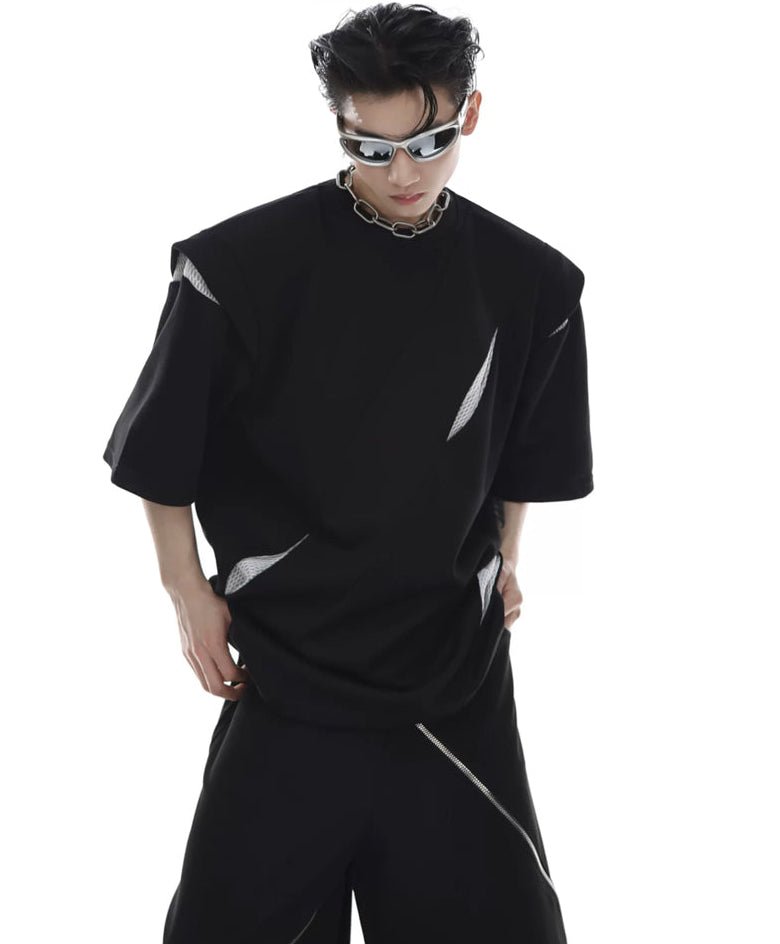 Panelled Padded-Shoulder T-Shirt - COPPING THREADS - Argue Culture