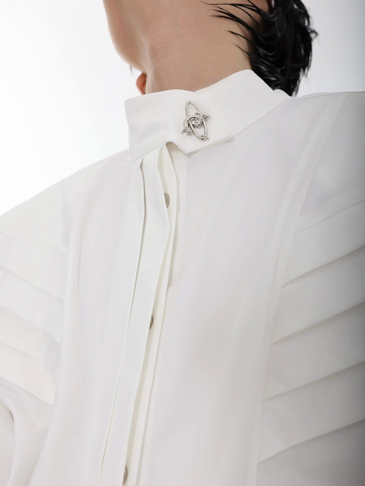 Panelled Stand-Collar Padded-Shoulder Shirt - COPPING THREADS - Argue Culture