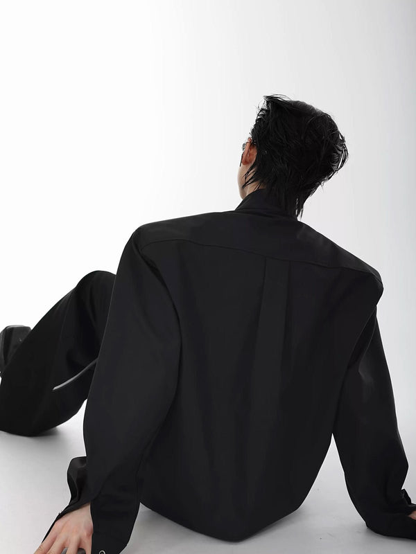 Panelled Stand-Collar Padded-Shoulder Shirt - COPPING THREADS - Argue Culture