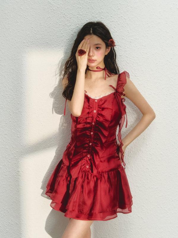 "Passionate Summer Romance" Red Cami Dress - COPPING THREADS - SUNSETPARK