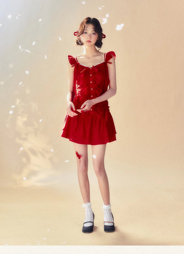 "Passionate Summer Romance" Red Cami Dress - COPPING THREADS - SUNSETPARK