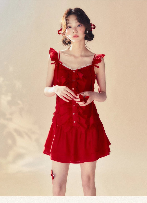 "Passionate Summer Romance" Red Cami Dress - COPPING THREADS - SUNSETPARK