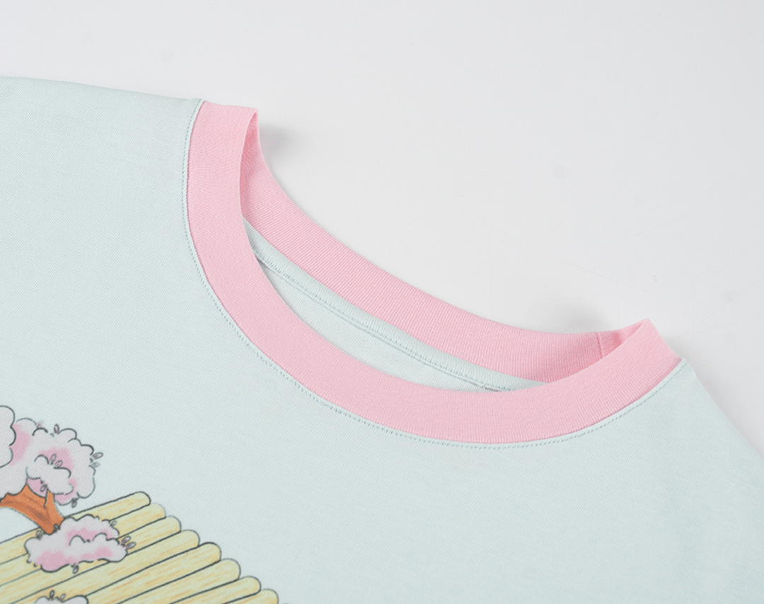 Pastel Cartoon Bunny Tee & Sheer Lace Skirt Set - COPPING THREADS - LulusMiracle