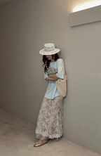 Pastel Cartoon Bunny Tee & Sheer Lace Skirt Set - COPPING THREADS - LulusMiracle