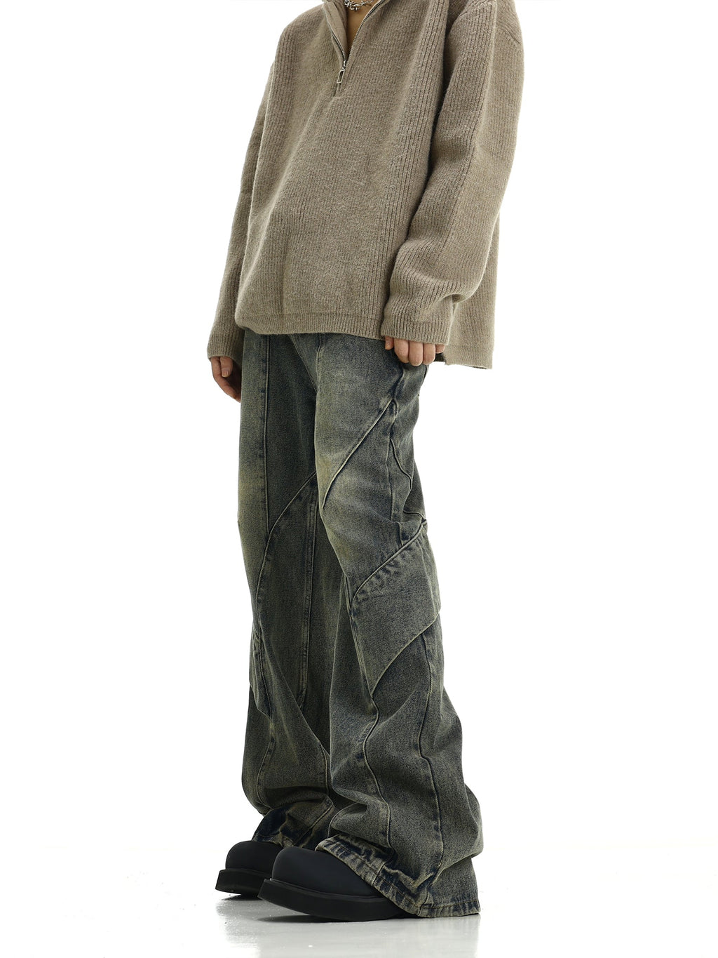 Patchwork Irregular Washed Denim - COPPING THREADS - CT Select