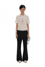 Pearl Bunny Cross - Stitch Embroidered Crewneck Tee - COPPING THREADS - MOROMORO