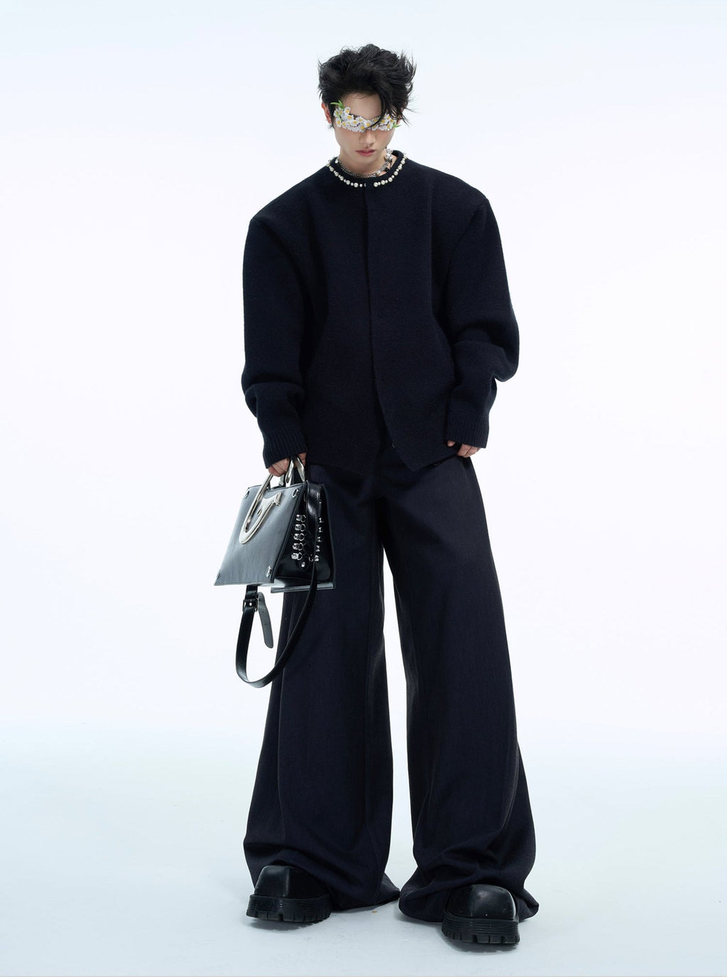 Pearl - Embellished Collar Cardigan Sweater - COPPING THREADS - ArguE CulturE