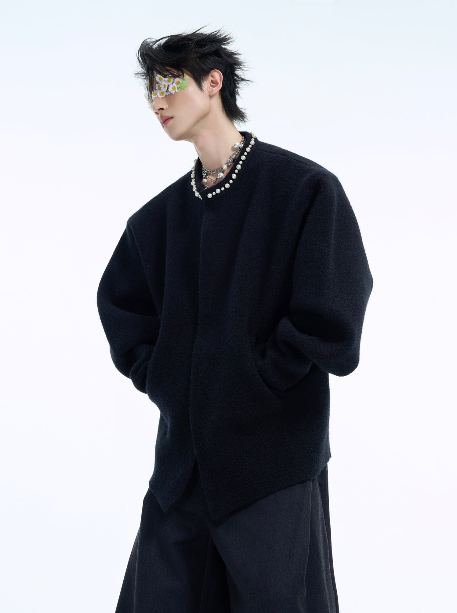 Pearl - Embellished Collar Cardigan Sweater - COPPING THREADS - ArguE CulturE