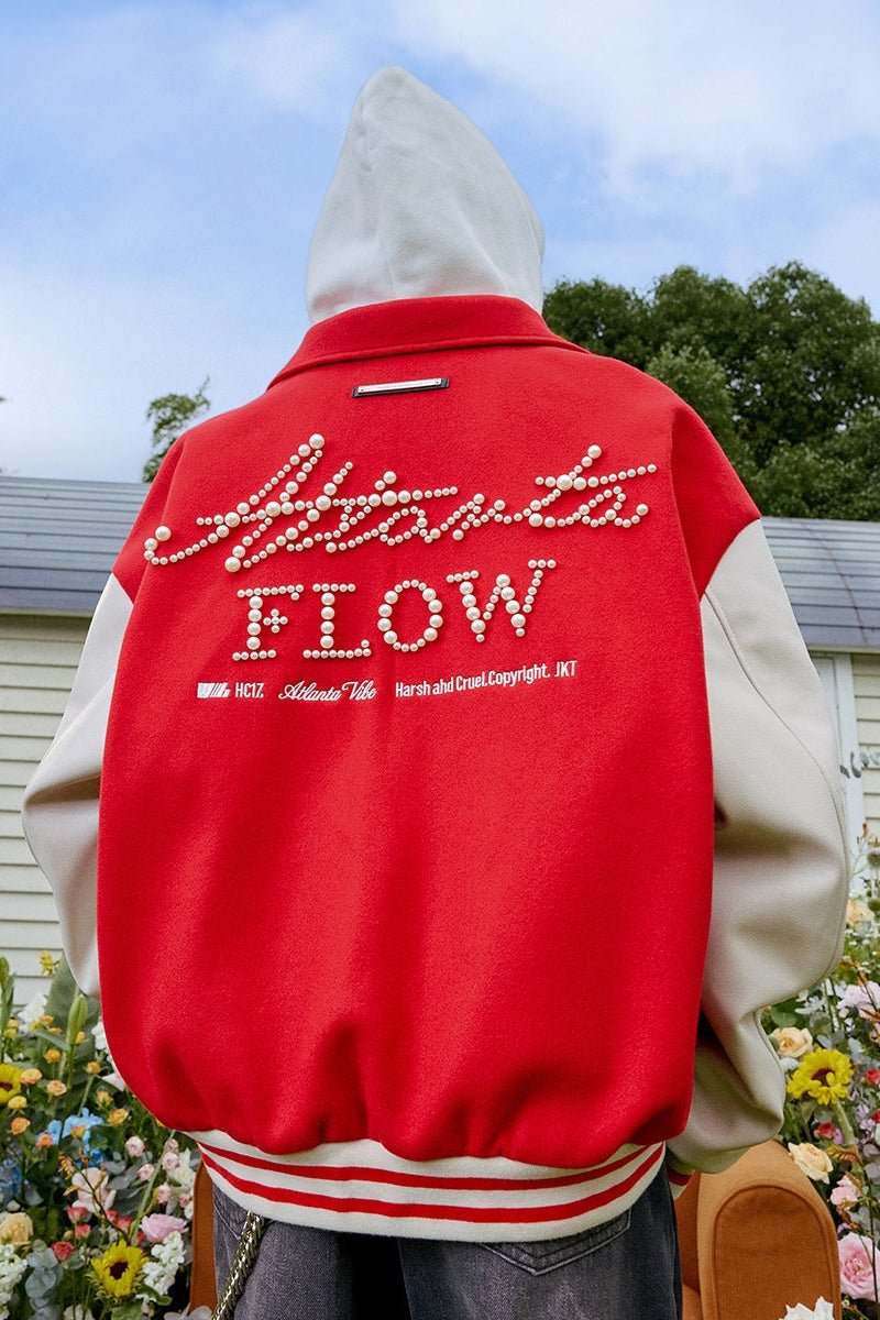 Pearl Embroidered Collared Varsity Jacket - COPPING THREADS - Harsh and Cruel