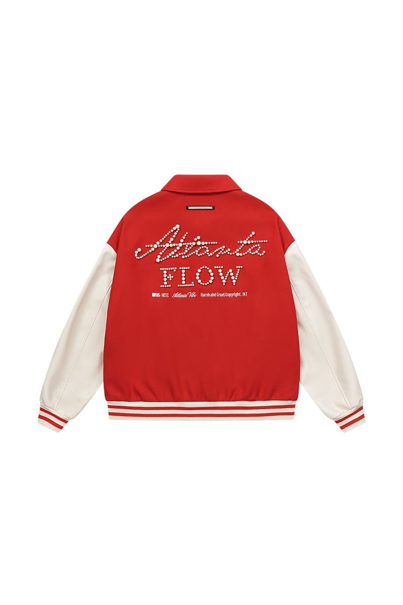Pearl Embroidered Collared Varsity Jacket - COPPING THREADS - Harsh and Cruel