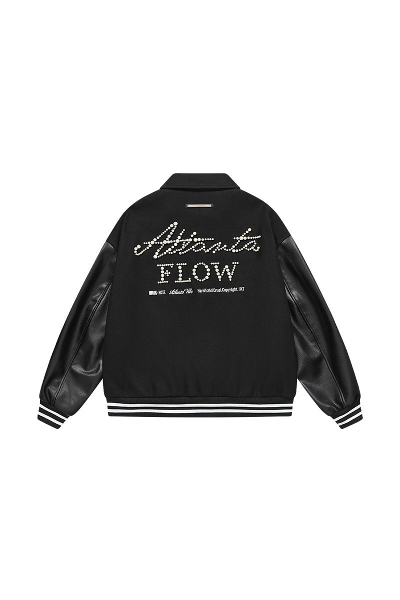 Pearl Embroidered Collared Varsity Jacket - COPPING THREADS - Harsh and Cruel