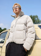 Pearl Embroidery Suede Puffer Jacket - COPPING THREADS - Harsh and Cruel