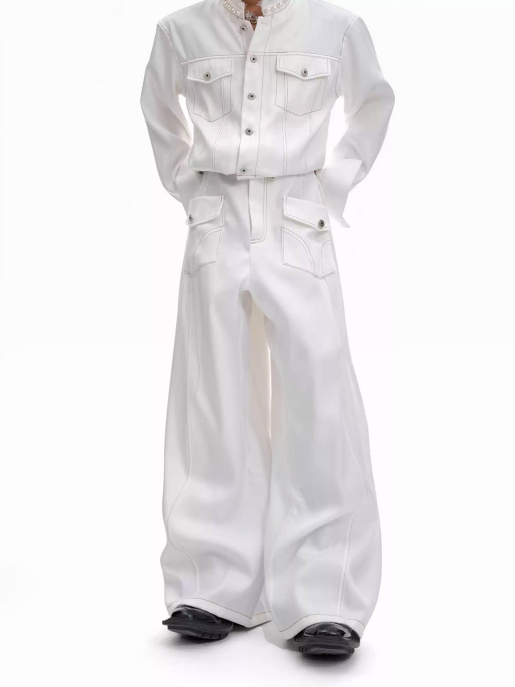 Pearl-Trim Contrast-Stitch Set - COPPING THREADS - Argue Culture