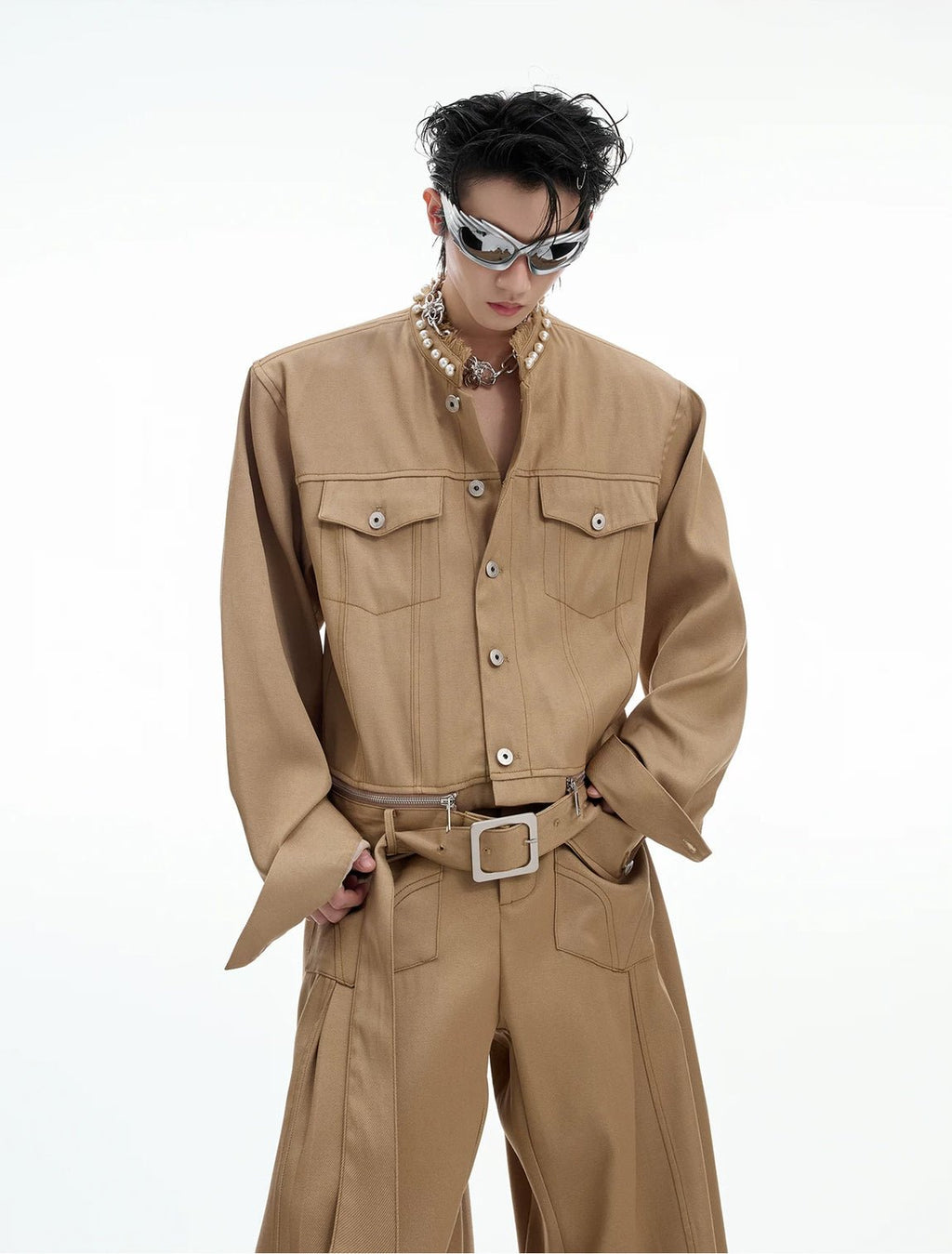 Pearl-Trim Contrast-Stitch Set - COPPING THREADS - Argue Culture