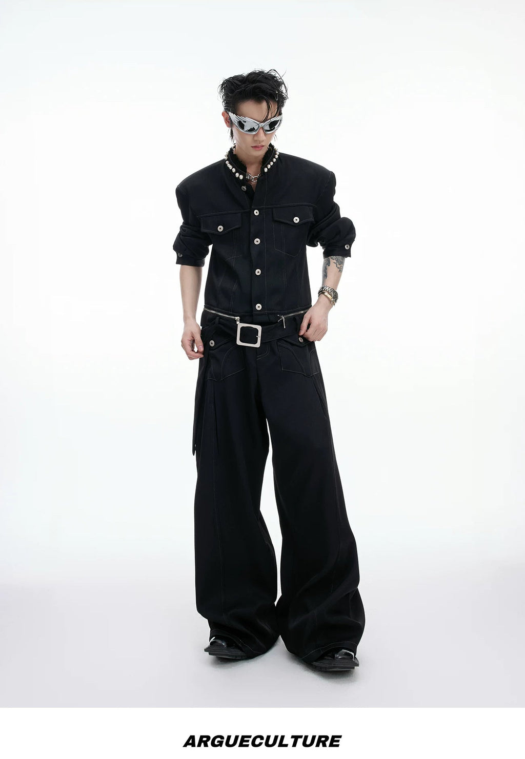 Pearl-Trim Contrast-Stitch Set - COPPING THREADS - Argue Culture