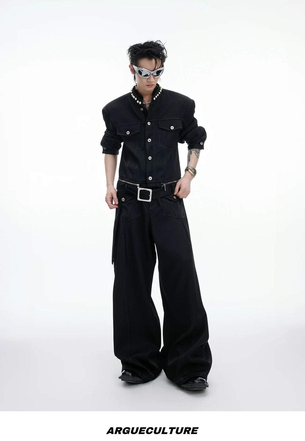 Pearl-Trim Contrast-Stitch Set - COPPING THREADS - Argue Culture