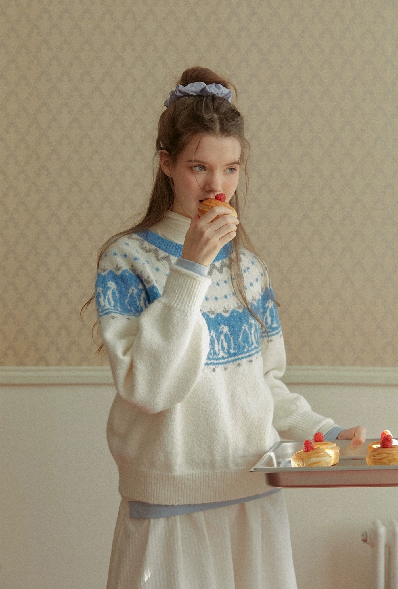 Penguin Pattern Fair Isle Knit Sweater - COPPING THREADS - CHICISLAND