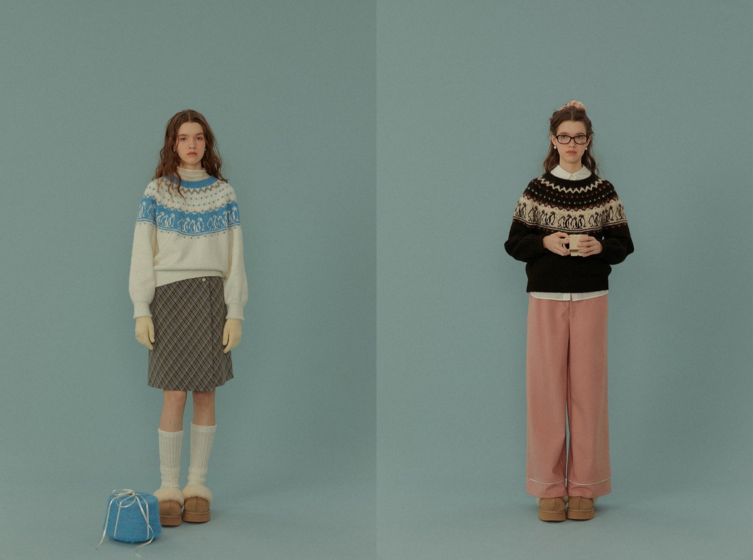 Penguin Pattern Fair Isle Knit Sweater - COPPING THREADS - CHICISLAND