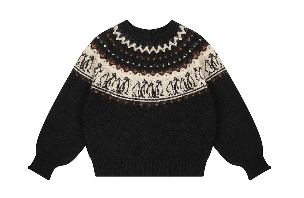 Penguin Pattern Fair Isle Knit Sweater - COPPING THREADS - CHICISLAND