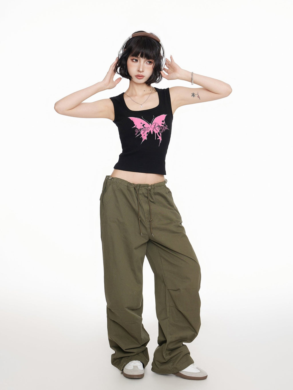 Pink Butterfly Print Tank Top - COPPING THREADS - CT Select