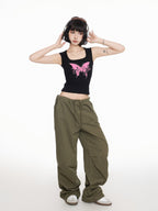 Pink Butterfly Print Tank Top - COPPING THREADS - CT Select