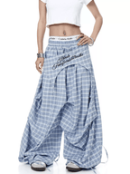 Plaid Drape Skirt - Layer Paratrooper Wide - Leg Trousers - COPPING THREADS - CT Select