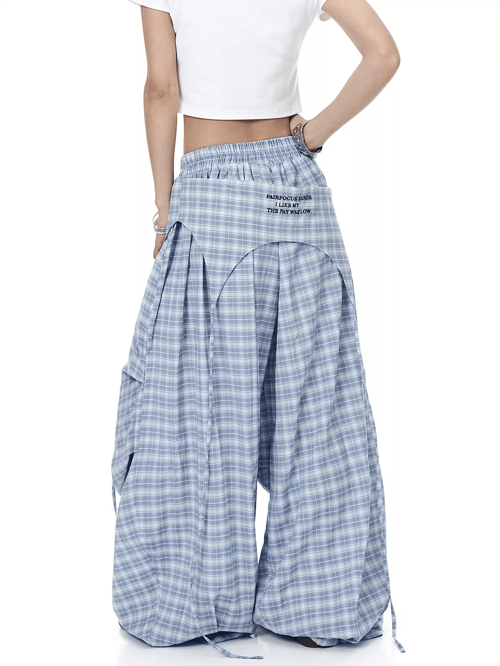 Plaid Drape Skirt - Layer Paratrooper Wide - Leg Trousers - COPPING THREADS - CT Select