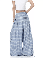 Plaid Drape Skirt - Layer Paratrooper Wide - Leg Trousers - COPPING THREADS - CT Select
