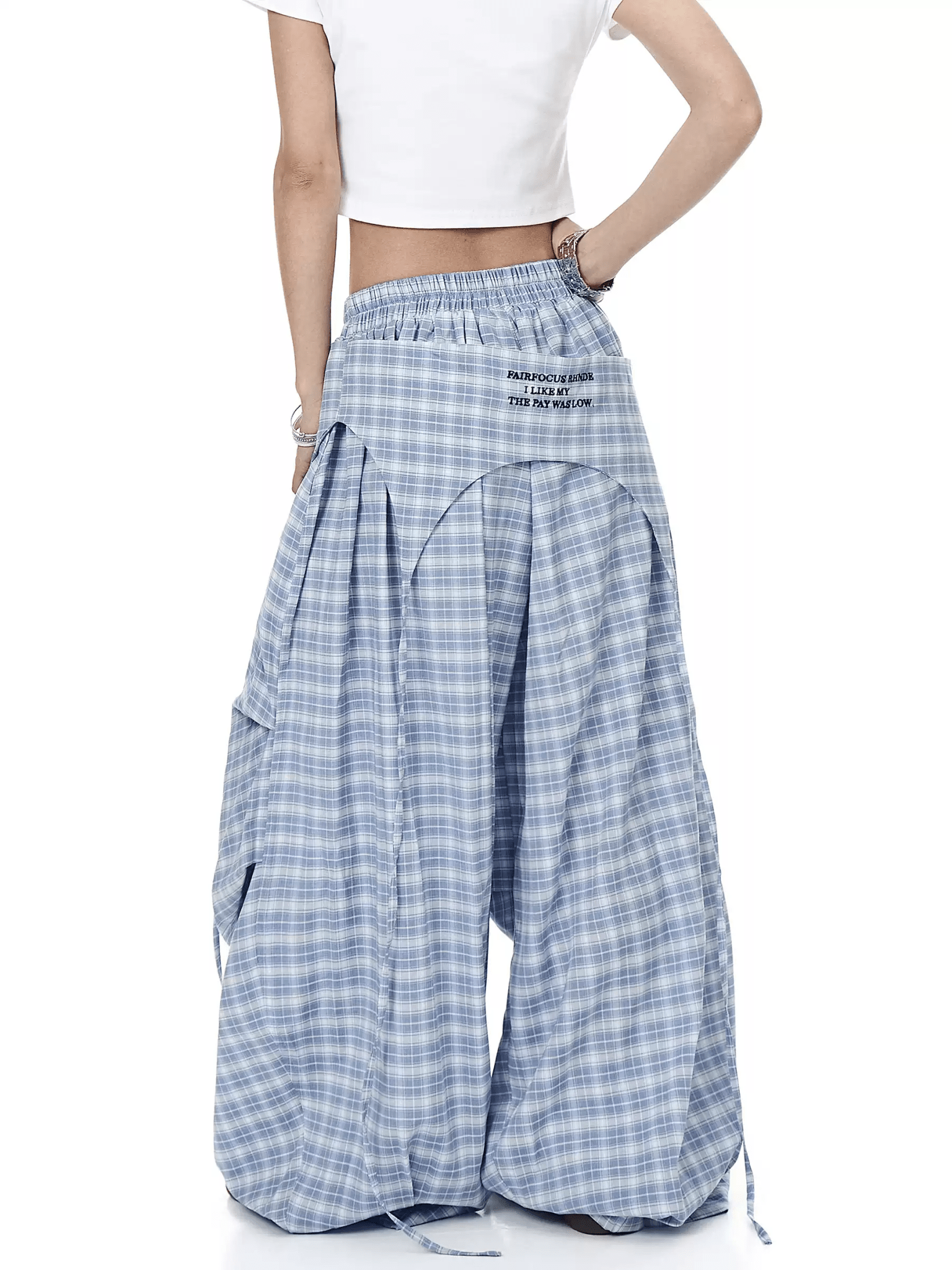 Plaid Drape Skirt - Layer Paratrooper Wide - Leg Trousers - COPPING THREADS - CT Select