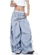 Plaid Drape Skirt - Layer Paratrooper Wide - Leg Trousers - COPPING THREADS - CT Select