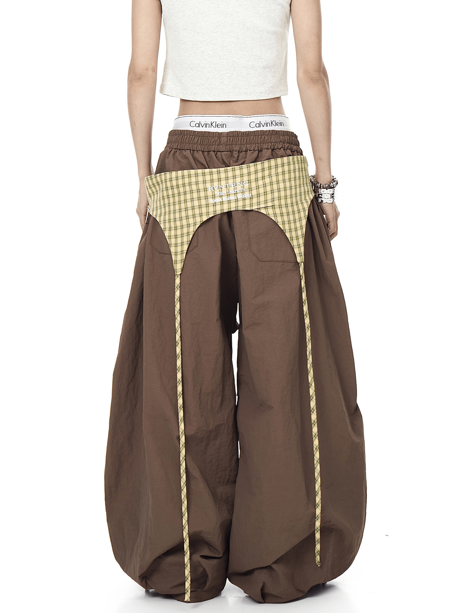 Plaid Flap Detail Layered Paratrooper Pants - COPPING THREADS - CT Select
