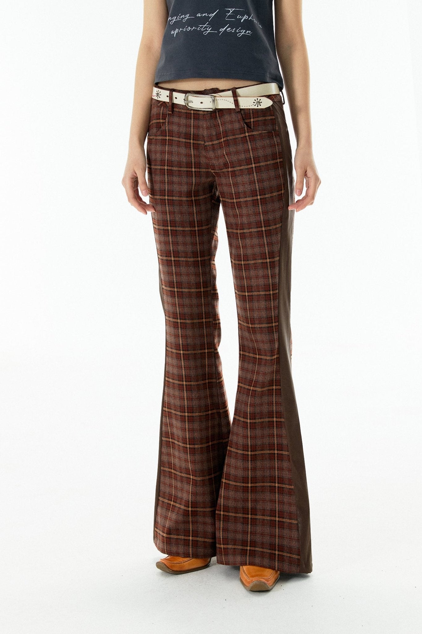 Plaid Flared Pants - COPPING THREADS - APRIORITY