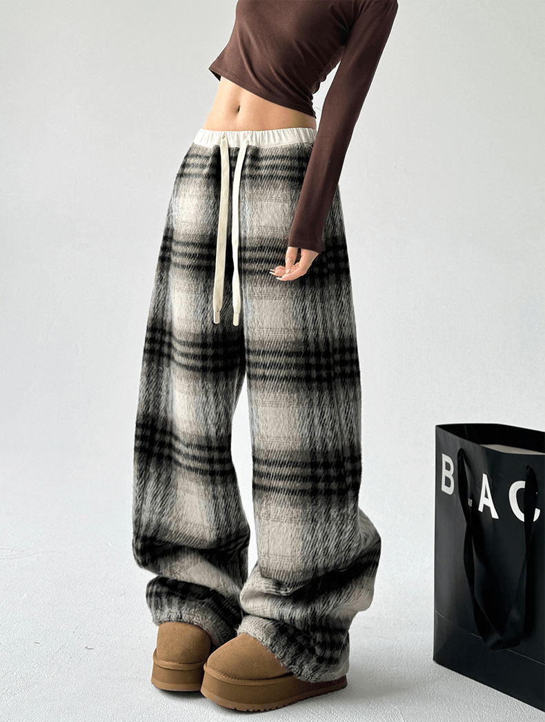 Plaid Fleece - Lined Wide - Leg Pants - COPPING THREADS - CT Select