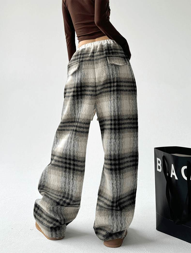 Plaid Fleece - Lined Wide - Leg Pants - COPPING THREADS - CT Select