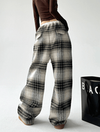 Plaid Fleece - Lined Wide - Leg Pants - COPPING THREADS - CT Select