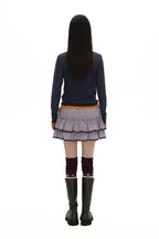 Plaid Lace Trim Ruffled Skirt - COPPING THREADS - MOROMORO