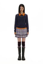 Plaid Lace Trim Ruffled Skirt - COPPING THREADS - MOROMORO