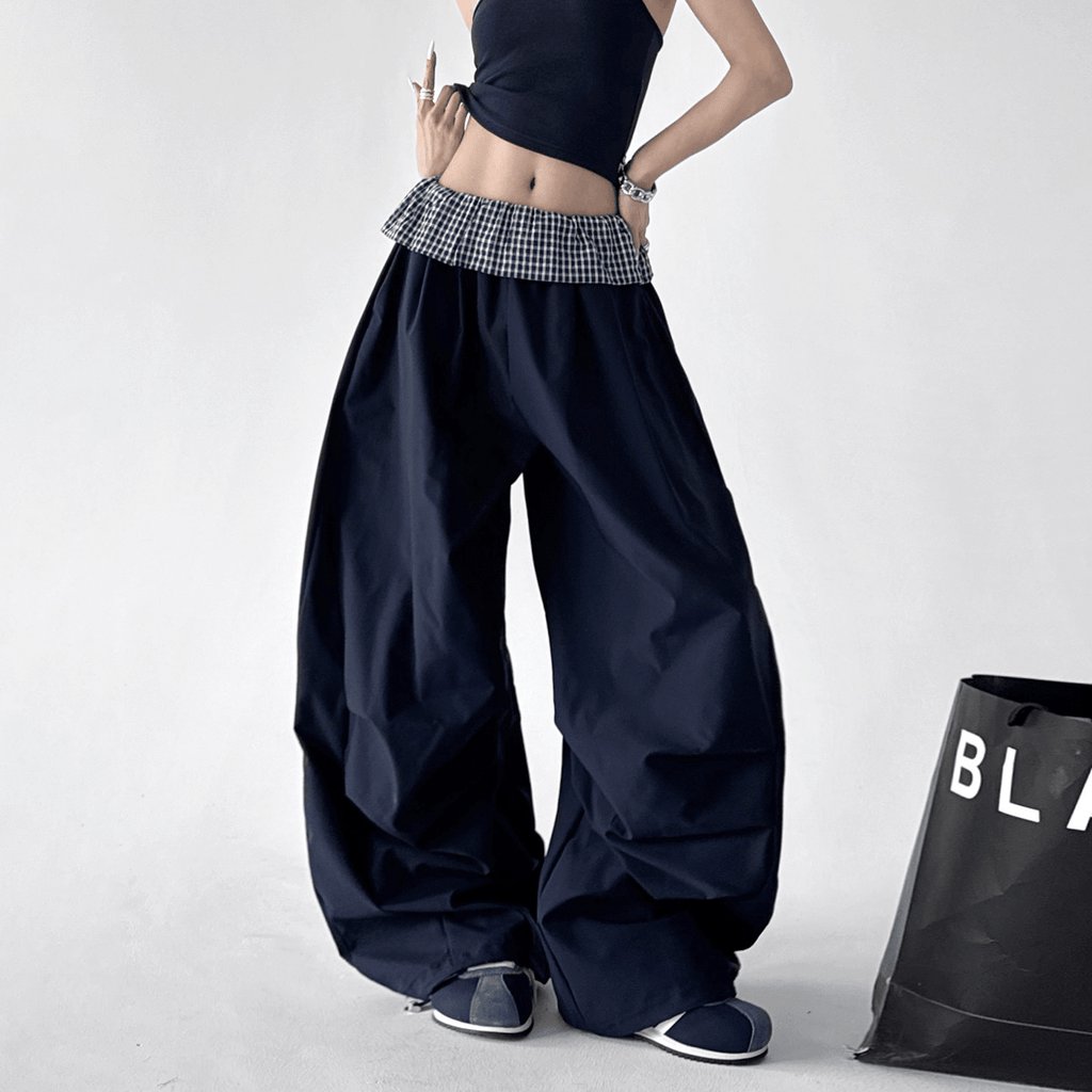 Plaid Panel Wide - Leg Parachute Pants – CT6667 - COPPING THREADS - CT Select