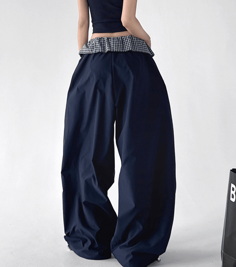 Plaid Panel Wide - Leg Parachute Pants – CT6667 - COPPING THREADS - CT Select