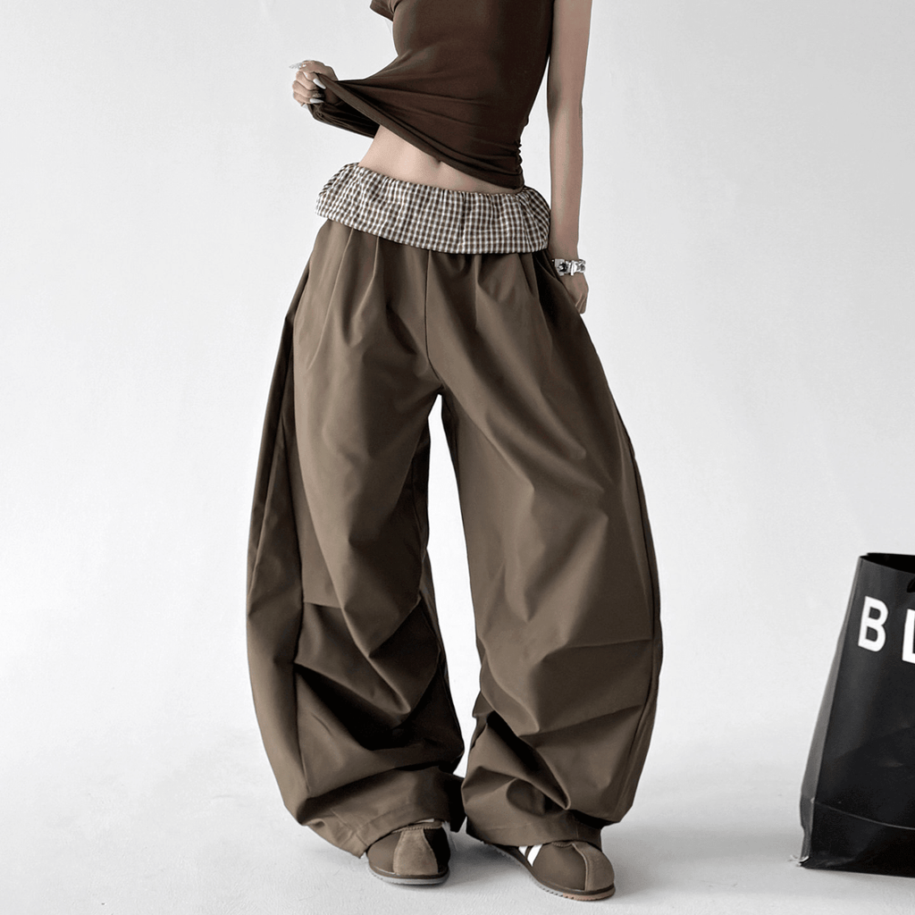 Plaid Panel Wide - Leg Parachute Pants – CT6667 - COPPING THREADS - CT Select