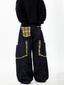 Plaid Panels Baggy Scythe Jeans - COPPING THREADS - CT Select