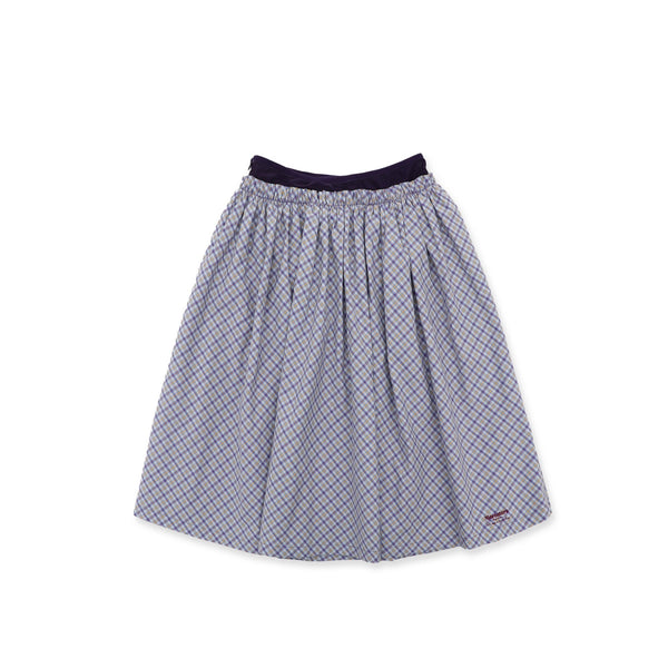 Plaid Pleated Faux Layered Skirt - COPPING THREADS - MOROMORO